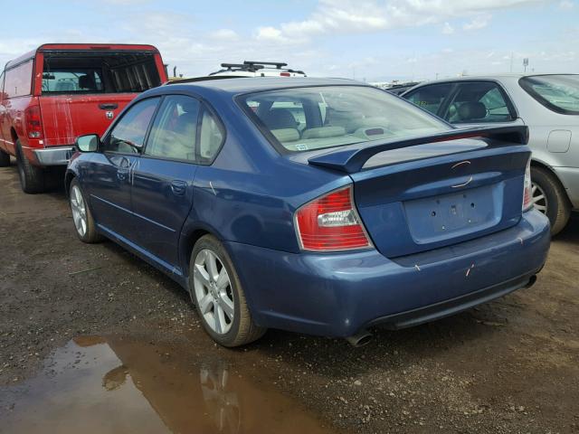 4S3BL676976200573 - 2007 SUBARU LEGACY GT BLUE photo 3