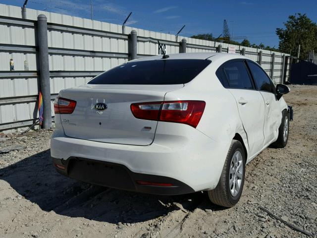 KNADM4A32F6442979 - 2015 KIA RIO LX WHITE photo 4