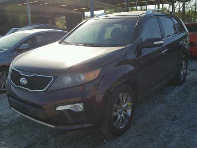 5XYKW4A29BG176363 - 2011 KIA SORENTO SX MAROON photo 2