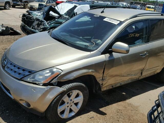 JN8AZ08W57W600463 - 2007 NISSAN MURANO SL GOLD photo 9