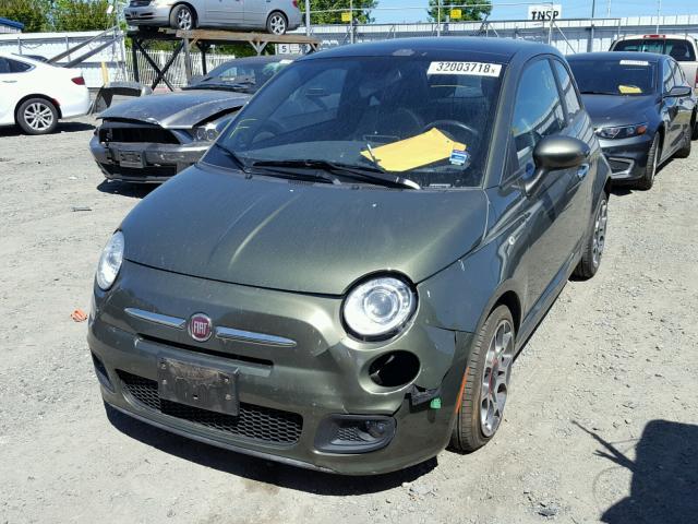 3C3CFFBRXCT314194 - 2012 FIAT 500 SPORT GREEN photo 2