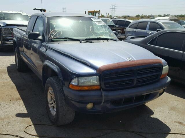 1B7GG22NX1S336114 - 2001 DODGE DAKOTA BLUE photo 1