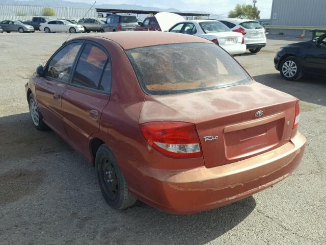 KNADC125846308623 - 2004 KIA RIO RED photo 3