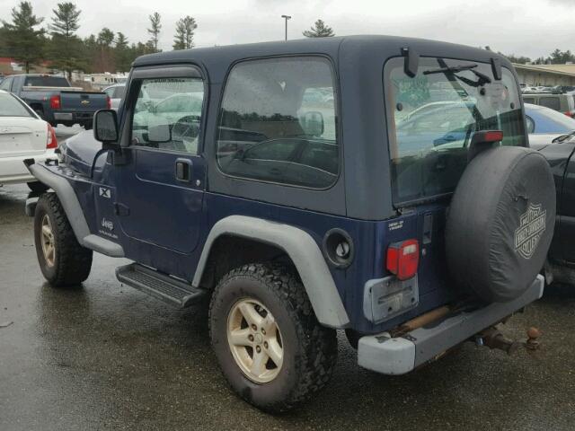 1J4FA39S83P352116 - 2003 JEEP WRANGLER C BLUE photo 3