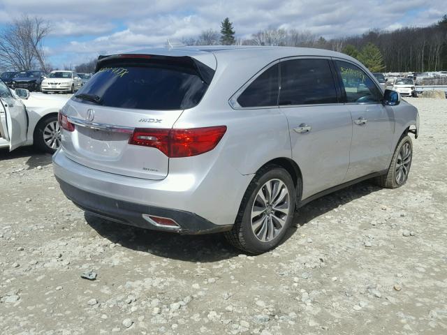 5FRYD4H49EB002181 - 2014 ACURA MDX TECHNO SILVER photo 4