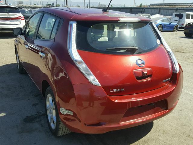 JN1AZ0CP7BT004151 - 2011 NISSAN LEAF SV RED photo 3