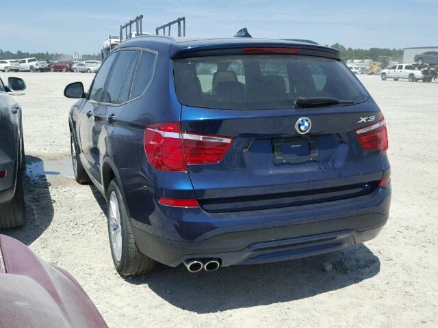 5UXWX9C35H0W75661 - 2017 BMW X3 XDRIVE2 BLUE photo 3