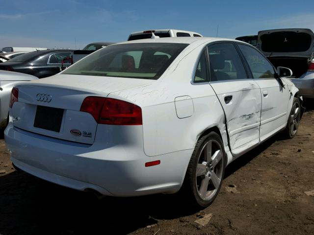 WAUDH78EX8A134486 - 2008 AUDI A4 3.2 QUA WHITE photo 4