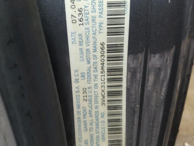 3VWCK31C15M403066 - 2005 VOLKSWAGEN NEW BEETLE ნაცრისფერი ფოტო 10