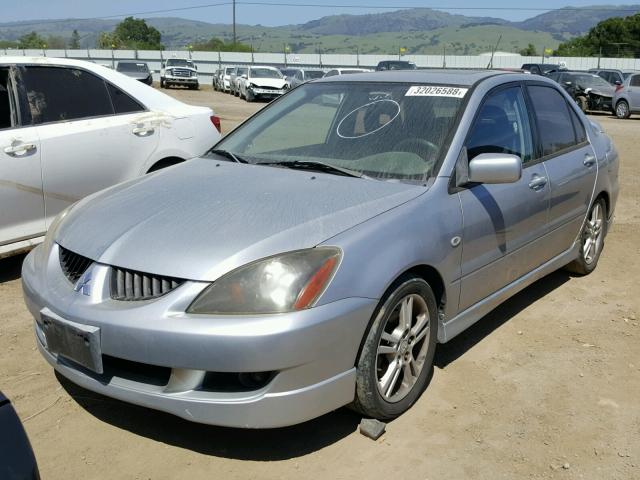 JA3AJ66F64U053265 - 2004 MITSUBISHI LANCER RAL SILVER photo 2