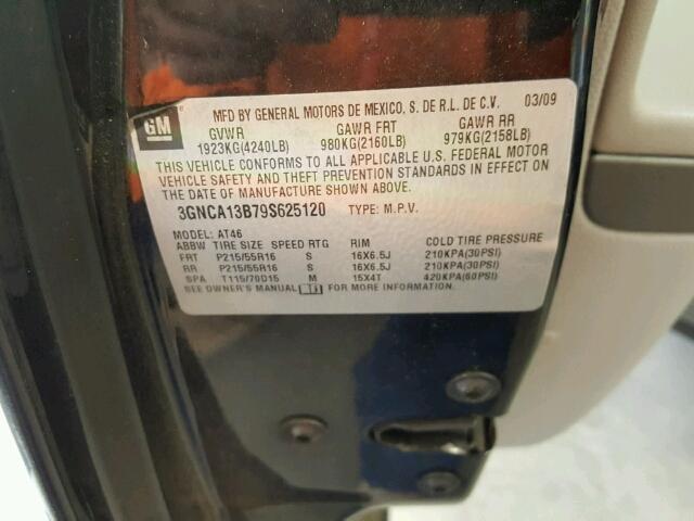 3GNCA13B79S625120 - 2009 CHEVROLET HHR LS Qara foto 10