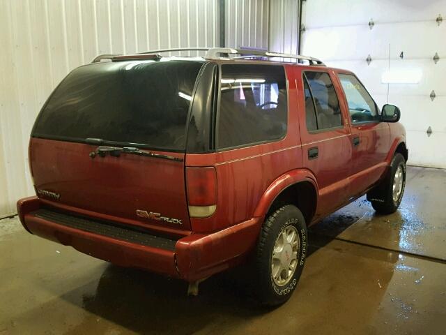 1GKDT13W3S2559391 - 1995 GMC JIMMY RED photo 4