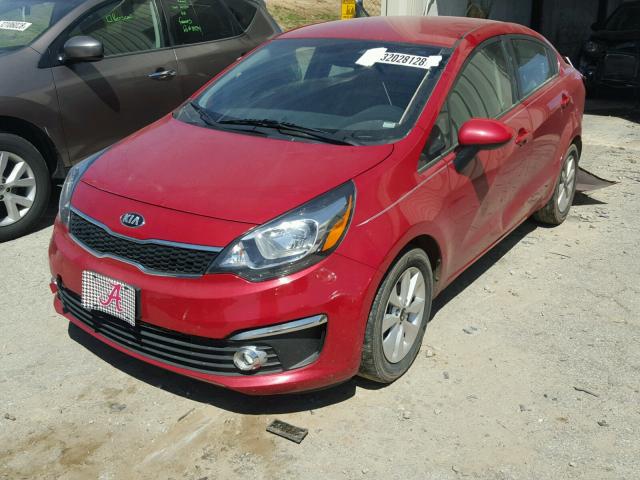 KNADN4A34G6649520 - 2016 KIA RIO EX RED photo 2