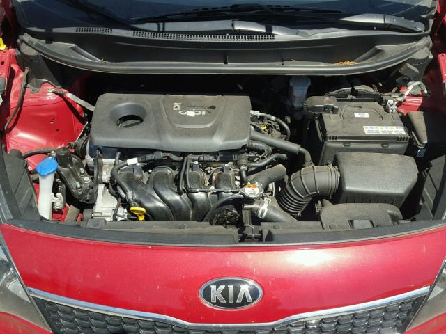 KNADN4A34G6649520 - 2016 KIA RIO EX RED photo 7