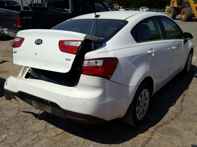 KNADM4A35E6408713 - 2014 KIA RIO LX WHITE photo 4