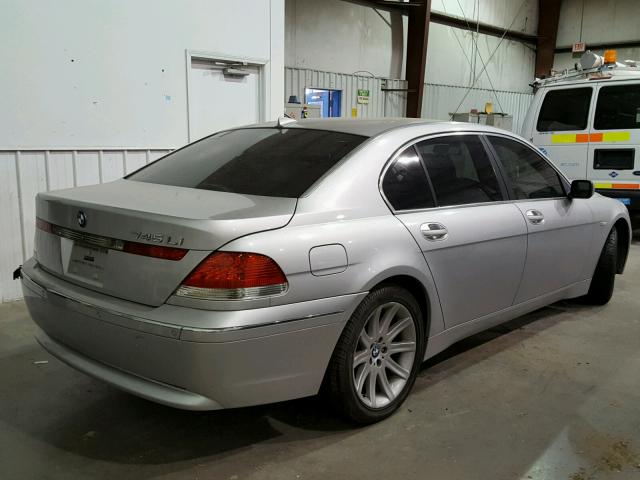 WBAGN63443DR15932 - 2003 BMW 745 LI SILVER photo 4