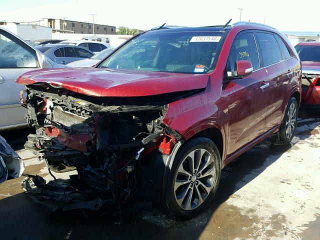 5XYKW4A72EG465679 - 2014 KIA SORENTO SX RED photo 2