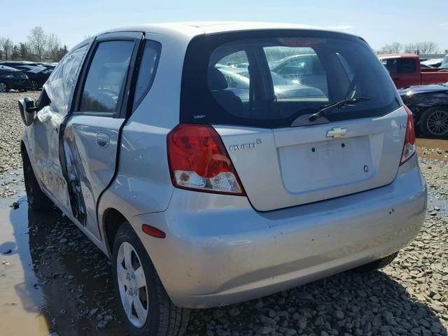 KL1TD66607B701031 - 2007 CHEVROLET AVEO BASE Күміс фото 3