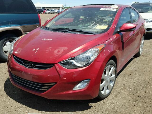 KMHDH4AE5CU191709 - 2012 HYUNDAI ELANTRA GL RED photo 2