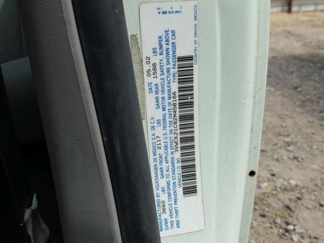 3VWCK21C82M458166 - 2002 VOLKSWAGEN NEW BEETLE 白色 照片 10