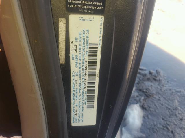 3VWCK31C84M423202 - 2004 VOLKSWAGEN NEW BEETLE 灰色 照片 10