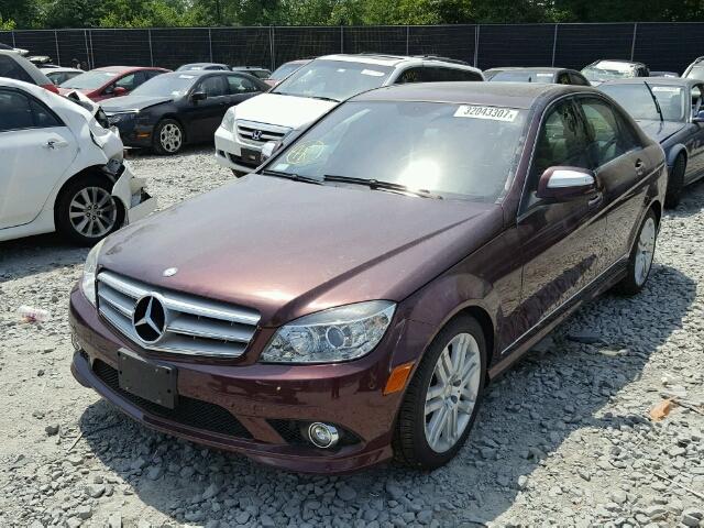 WDDGF54X68F152817 - 2008 MERCEDES-BENZ C 300 BURGUNDY photo 2