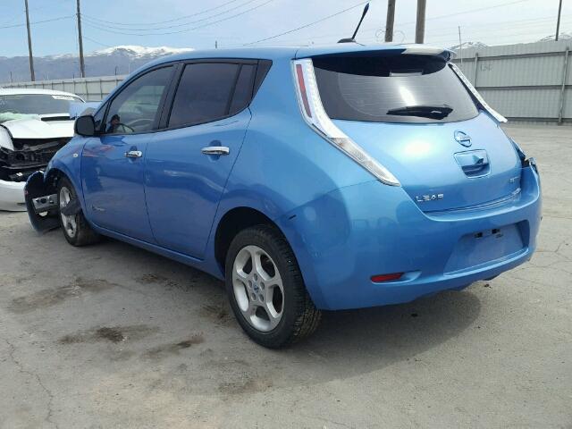 JN1AZ0CP2BT002274 - 2011 NISSAN LEAF SV BLUE photo 3