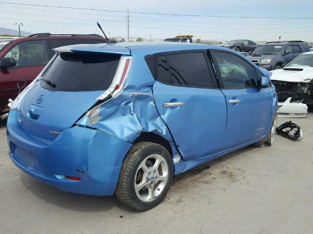 JN1AZ0CP2BT002274 - 2011 NISSAN LEAF SV BLUE photo 4