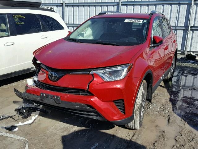 2T3ZFREV3HW380358 - 2017 TOYOTA RAV4 LE RED photo 2