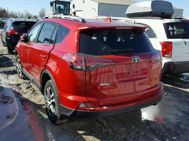 2T3ZFREV3HW380358 - 2017 TOYOTA RAV4 LE RED photo 3