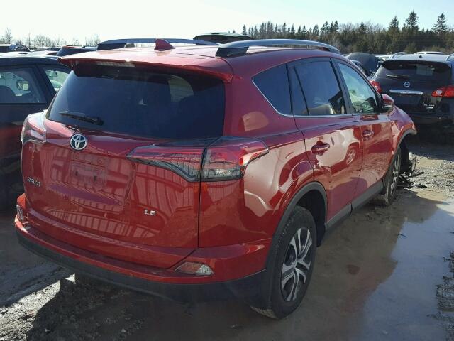 2T3ZFREV3HW380358 - 2017 TOYOTA RAV4 LE RED photo 4