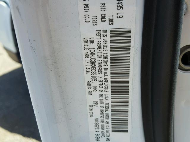 1C4NJCBAXED881851 - 2014 JEEP COMPASS SP WHITE photo 10