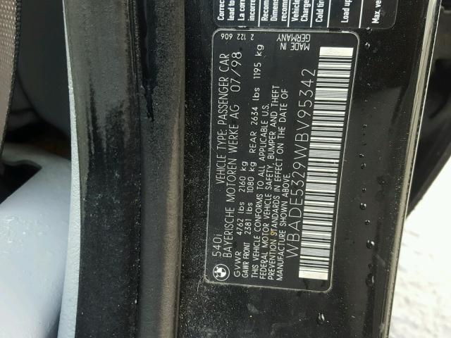 WBADE5329WBV95342 - 1998 BMW 540 I Қара фото 10