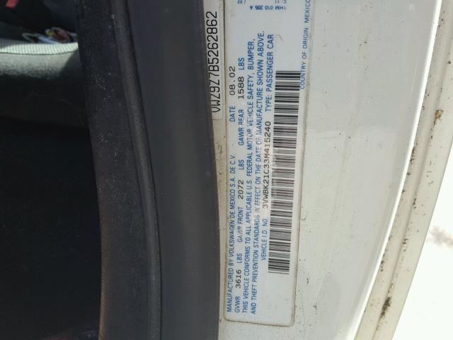 3VWBK21C33M415240 - 2003 VOLKSWAGEN NEW BEETLE Ağ foto 10