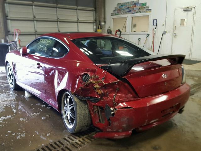 KMHHN65F96U205558 - 2006 HYUNDAI TIBURON GT MAROON photo 3