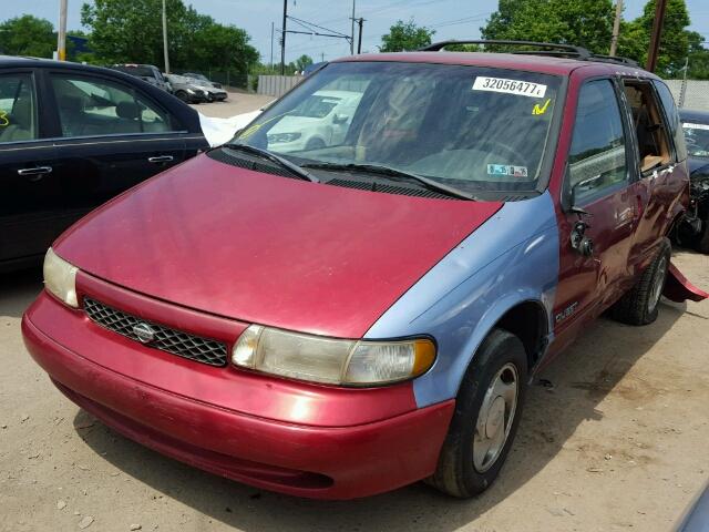 4N2ZN1112WD807558 - 1998 NISSAN QUEST XE RED photo 2