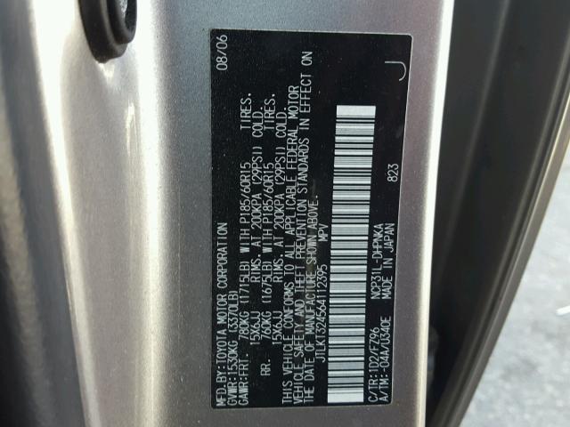 JTLKT324564112395 - 2006 TOYOTA SCION XB 银色 照片 10