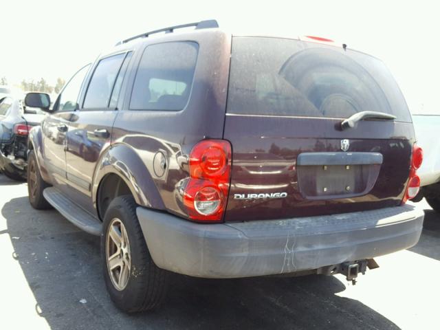 1D4HD38N15F540652 - 2005 DODGE DURANGO ST BURGUNDY photo 3