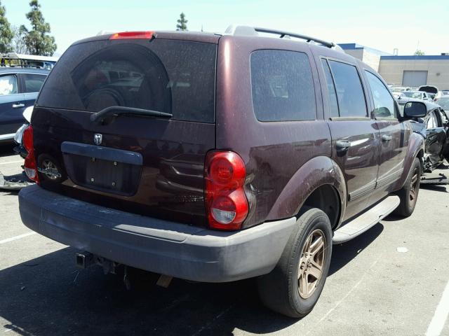 1D4HD38N15F540652 - 2005 DODGE DURANGO ST BURGUNDY photo 4