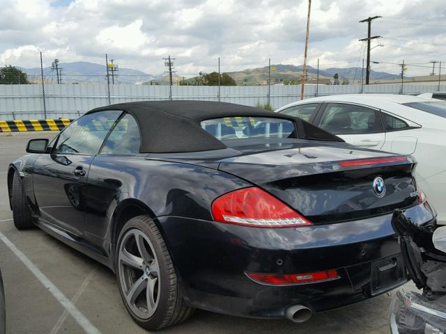 WBAEB53518CX62636 - 2008 BMW 650 I BLACK photo 3