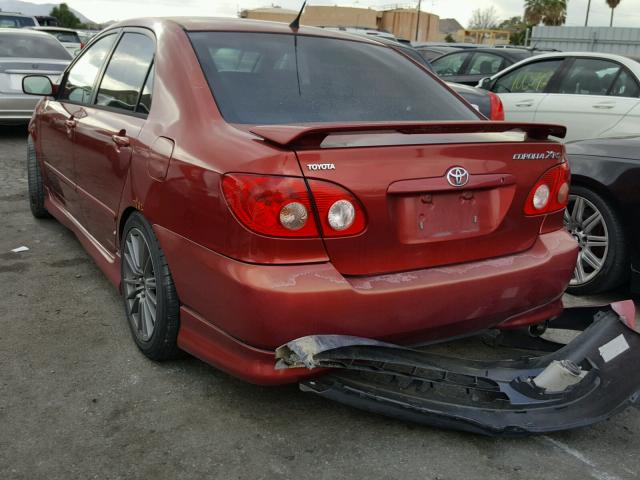 2T1BY32E75C452519 - 2005 TOYOTA COROLLA XR 红色 照片 3