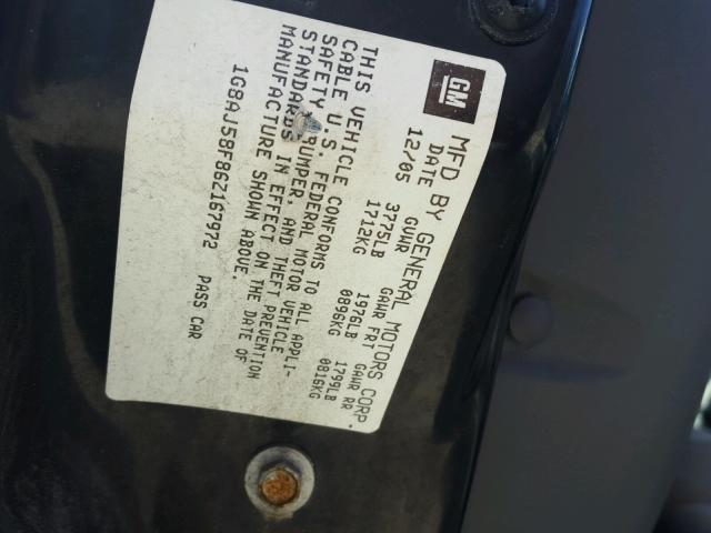 1G8AJ58F86Z167972 - 2006 SATURN ION LEVEL ნაცრისფერი ფოტო 10