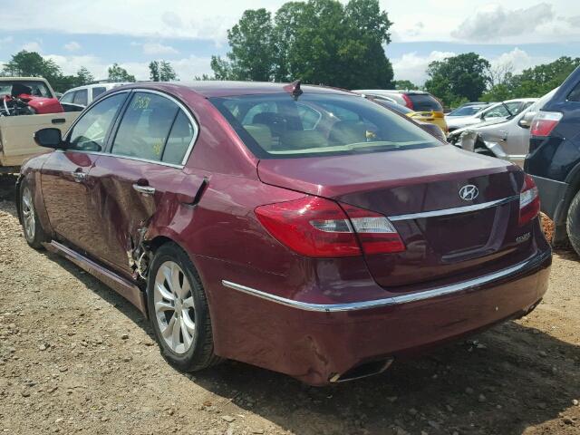 KMHGC4DD1CU193746 - 2012 HYUNDAI GENESIS MAROON photo 3