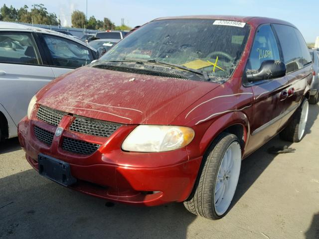 1B8GP45372B565854 - 2002 DODGE CARAVAN SP BURGUNDY photo 2