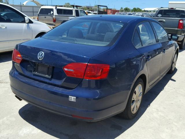 3VW2K7AJ3CM398385 - 2012 VOLKSWAGEN JETTA BASE 蓝色 照片 4