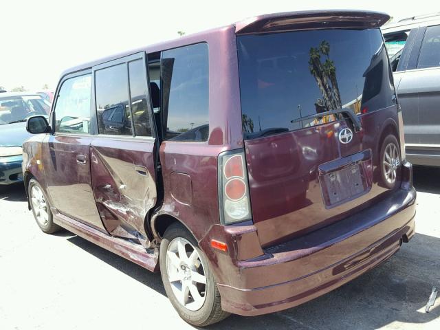 JTLKT324164051322 - 2006 TOYOTA SCION XB MAROON photo 3