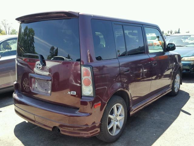 JTLKT324164051322 - 2006 TOYOTA SCION XB MAROON photo 4