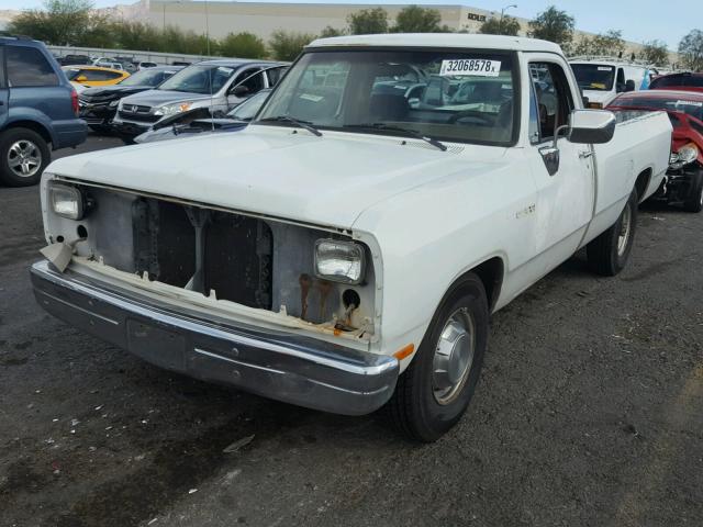 1B7KE26Z8NS618433 - 1992 DODGE D-SERIES D WHITE photo 2