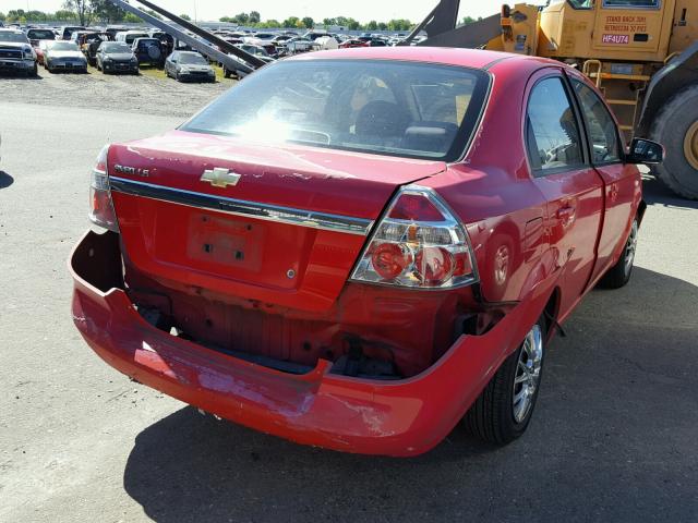 KL1TD56697B065882 - 2007 CHEVROLET AVEO BASE Czerwony zdjęcie 4