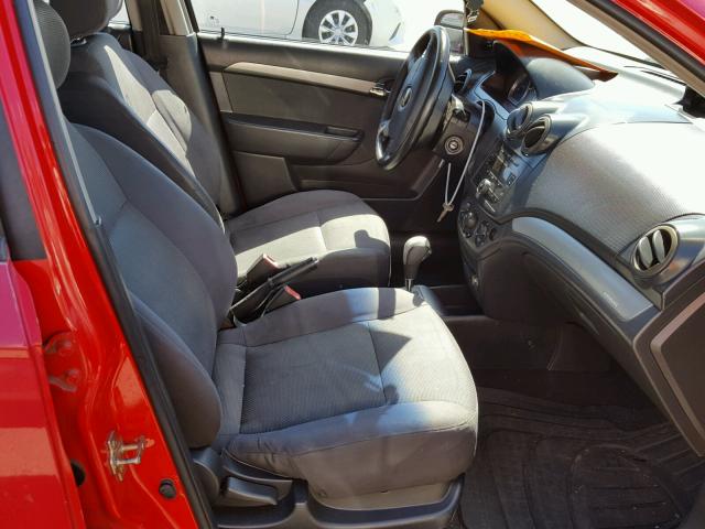 KL1TD56697B065882 - 2007 CHEVROLET AVEO BASE Czerwony zdjęcie 5